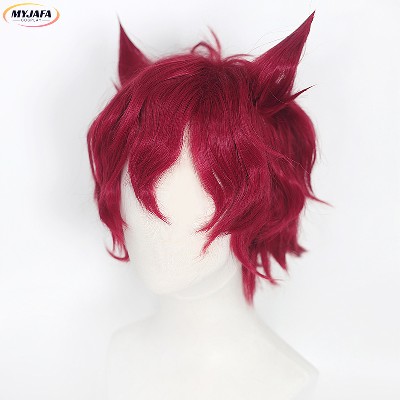 Anime Cosplay With Red Hair - Sett Cosplay Pruik Game LOL Heartsteel