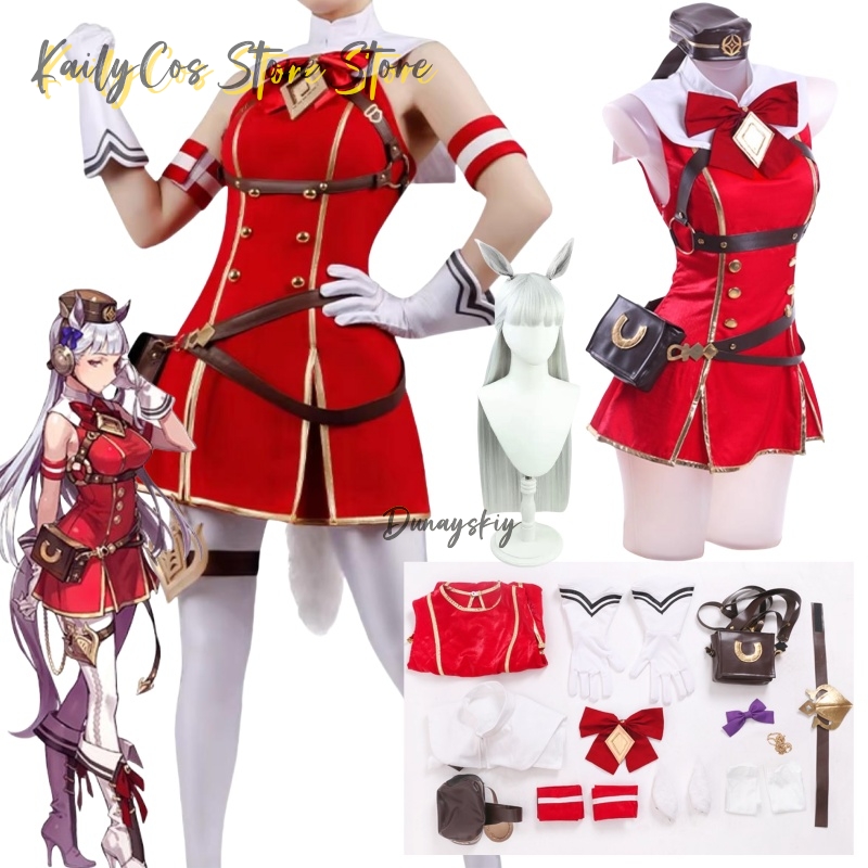 Anime Cosplay With Red Hair - Goud Schip Cosplay Kostuum Pruik Hoed