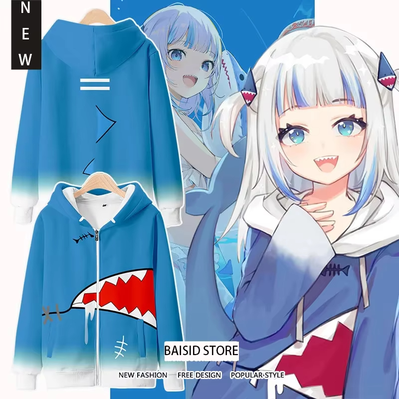 Anime Cosplay Shop - Anime Gawr Gura cosplay 3D Afdrukken