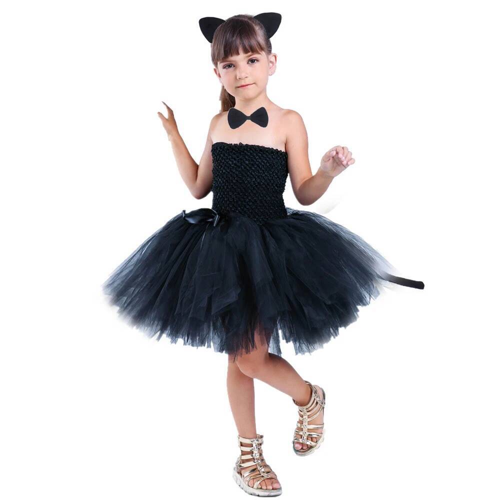 Anime Cosplay Simple - Schattige zwarte kat tutu-jurk baby meisjes
