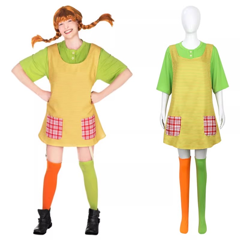 Anime Cosplay Japanese Girl - Piippi Cosplay Kostuum Volwassen Groene Jurk