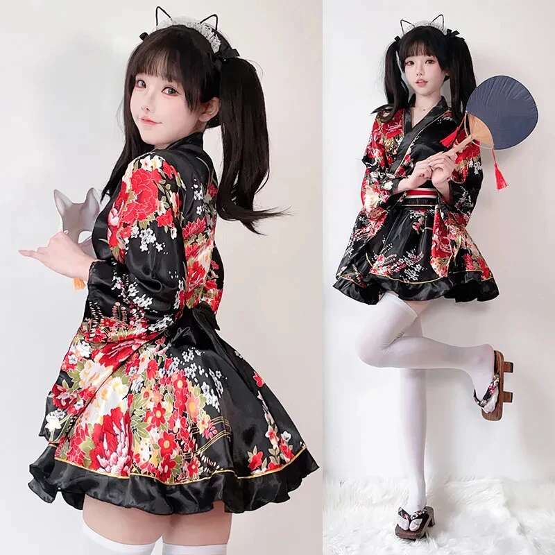 Japanse gemodificeerde kimono- - Anime Cosplay Japanese Girl recensie en prijs