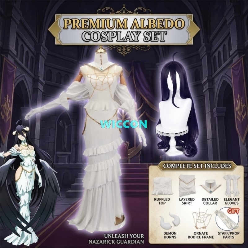 IN VOORRAAD Albedo Kostuumprui - Anime Cosplay Albedo recensie en prijs